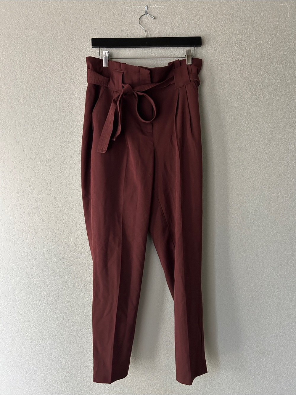 Y.A.S High-Waist Brown Trousers with Tie Belt
